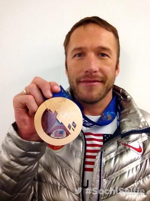 Bode Miller with his 6th Olympic medal - the bronze he won for the Super-G alpine ski in the 2014 Sochi Winter Olympic Games.
