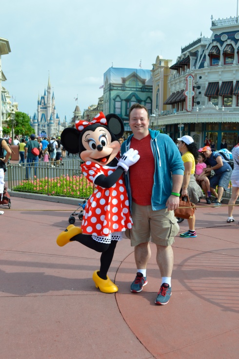 Minnie Mouse and me on Main Street U.S.A. at the Magic Kingdom.