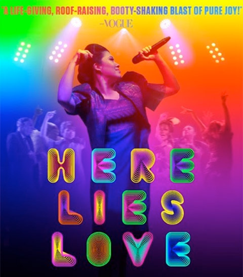 "Here Lies Love" is playing at the Public Theatre in New York City.