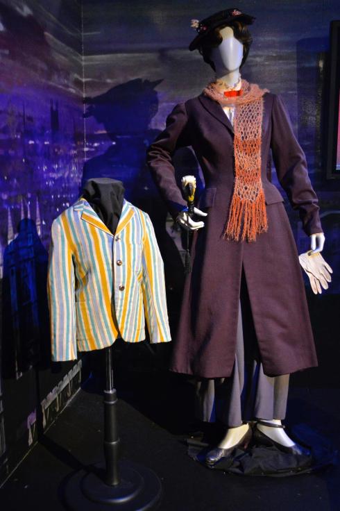One of Julie Andrews' costumes and Matthew Garber's Pavement Drawing jacket from the movie "Mary Poppins."