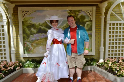 Mary Poppins and me at Disney World's Magic Kingdom